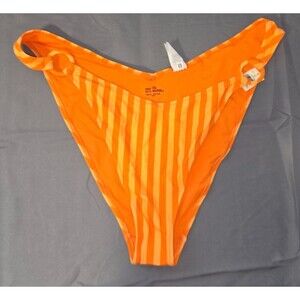 Aerie Cheeky Swim Bathing Suit Bottom Size XXL 2XL New with Tags Orange Striped